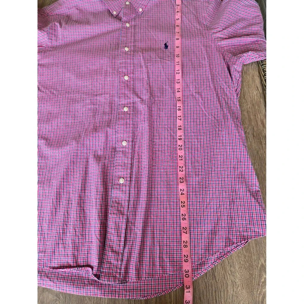 Polo Ralph Lauren Custom Fit Pink Plaid Button Down Shirt | Size 17 32/33